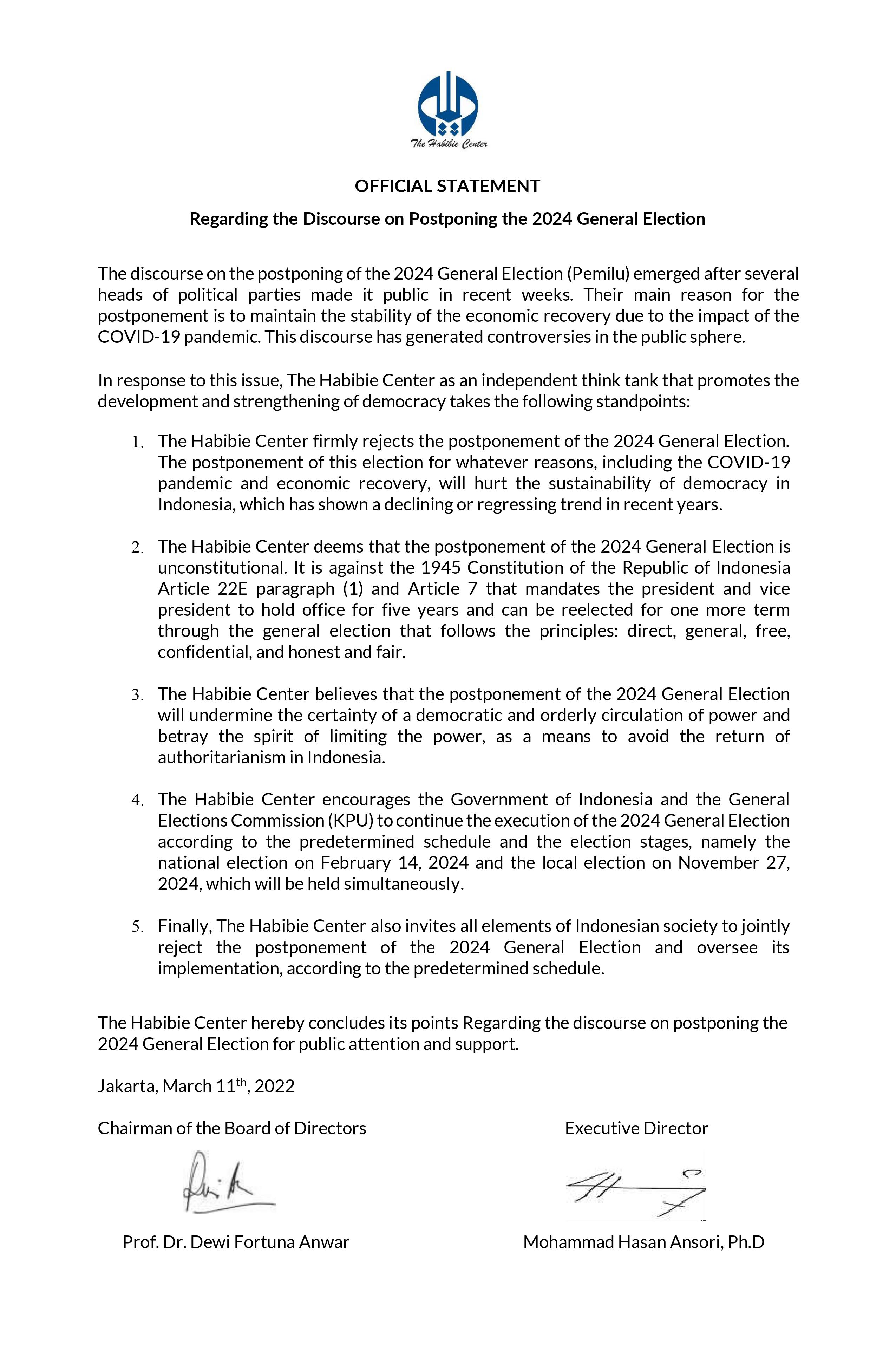 Official Statement