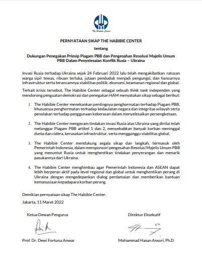 Pernyataan Sikap The Habibie Center